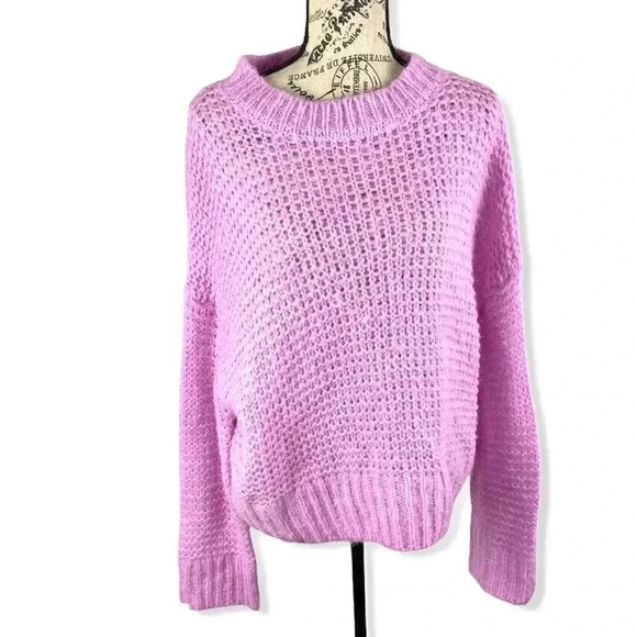 Chelsea 28 Sweaters - Chelsea 28 opened knit purple sweater
